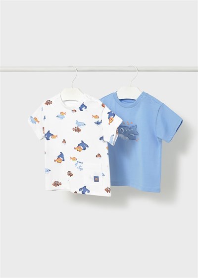 Mayoral Erkek Bebek 2Li Tshirt 1-3 Yaş Mavi