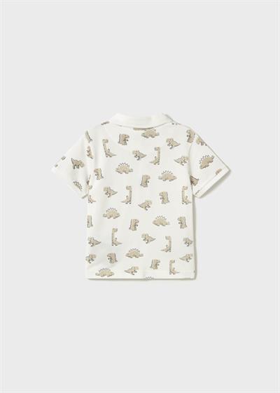 Mayoral Erkek Bebek Baskılı Polo Yaka Tshirt  1-3 Yaş Krem