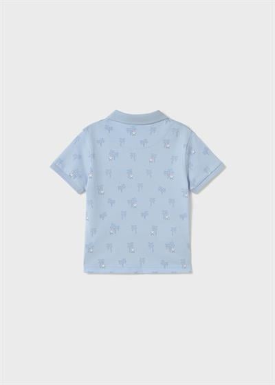 Mayoral Erkek Bebek Baskılı Polo Yaka Tshirt  1-3 Yaş Mavi