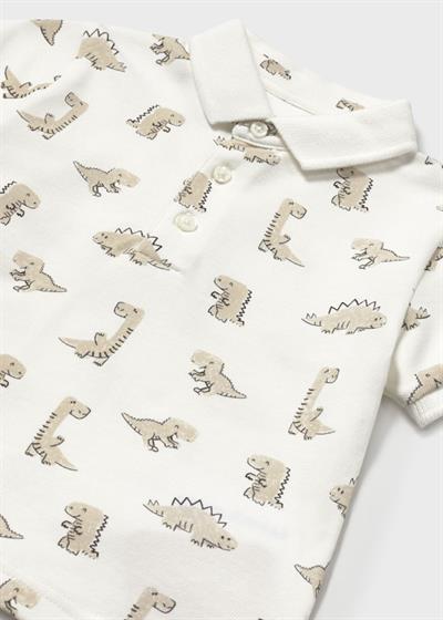 Mayoral Erkek Bebek Baskılı Polo Yaka Tshirt  1-3 Yaş Krem