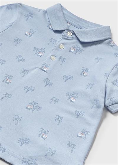 Mayoral Erkek Bebek Baskılı Polo Yaka Tshirt  1-3 Yaş Mavi