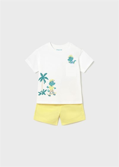 Mayoral Erkek Bebek  Baskılı Şortlu Takım 1-3 Yaş Sarı