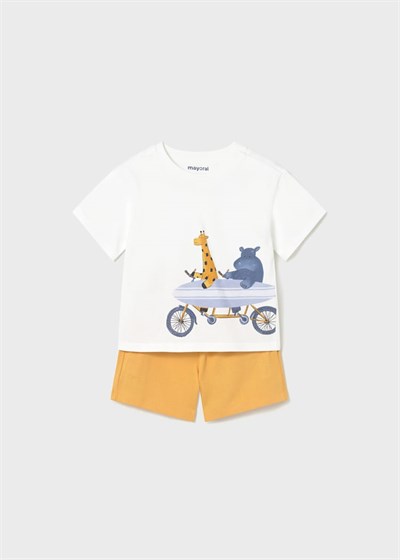 Mayoral Erkek Bebek  Baskılı Şortlu Takım 1-3 Yaş Sarı