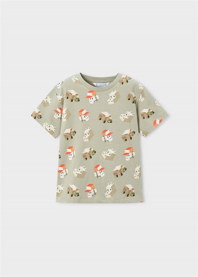 Mayoral Erkek Çocuk 3Lü Baskılı Şortlu Takım 4-8 Yaş Beyaz