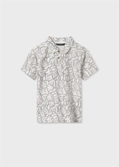 Mayoral Erkek Çocuk Baskılı Polo Tshirt 10-14 Yaş Beyaz