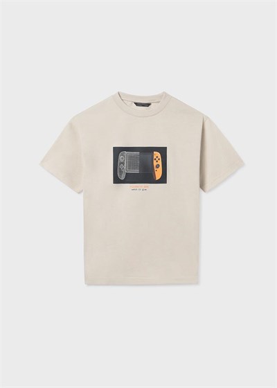 Mayoral Erkek Çocuk Baskılı Tshirt 10-14 Yaş Ekru