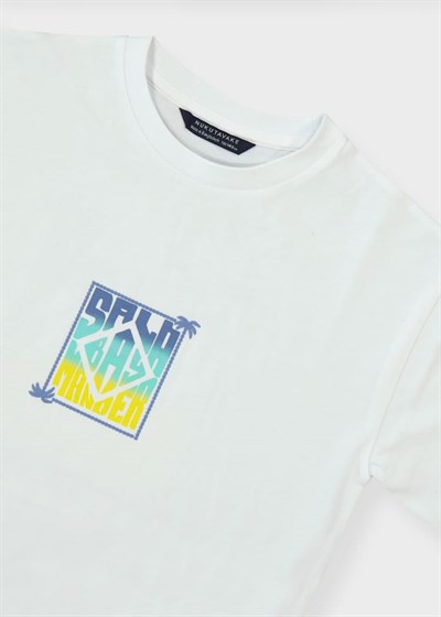 Mayoral Erkek Çocuk Baskılı Tshirt 10-14 Yaş Beyaz