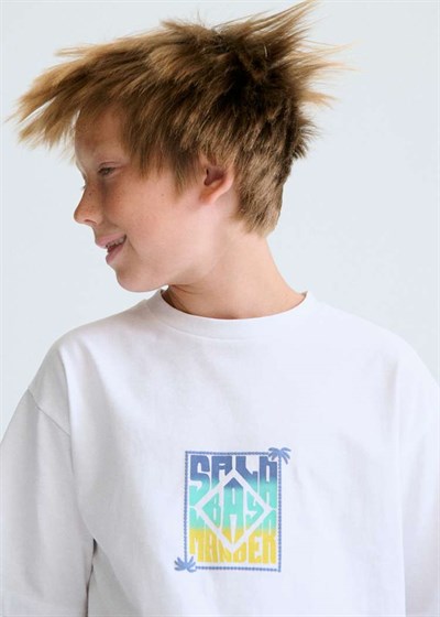 Mayoral Erkek Çocuk Baskılı Tshirt 10-14 Yaş Beyaz