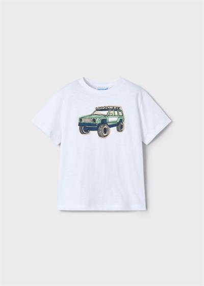 Mayoral Erkek Çocuk Baskılı Tshirt 4-8 Yaş Beyaz