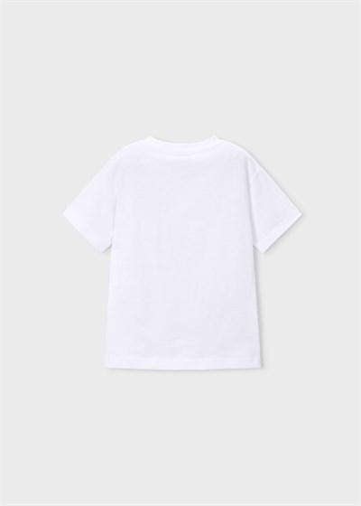 Mayoral Erkek Çocuk Baskılı Tshirt 4-8 Yaş Beyaz