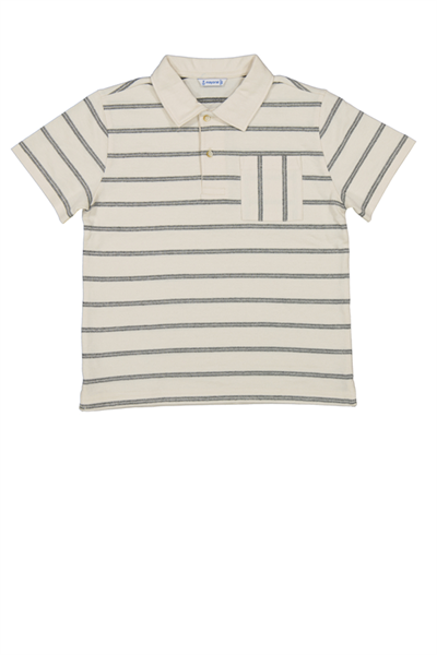 Mayoral Erkek Çocuk Cizgili Polo Tshirt 4-8 Yaş Krem