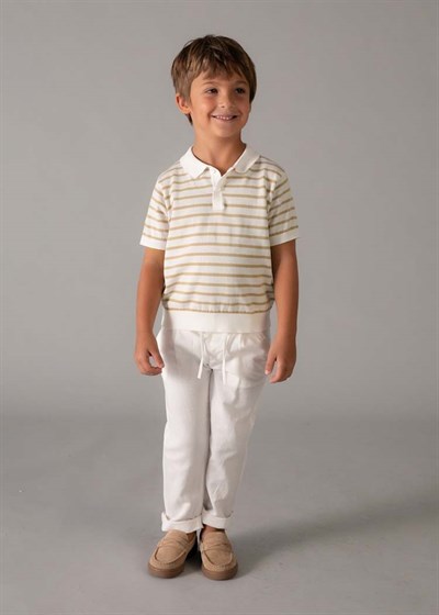 Mayoral Erkek Çocuk Polo YakaTshirt 4-8 Yaş Krem