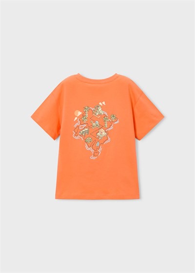 Mayoral Erkek Çocuk Sırt Baskılı Tshirt 4-8 Yaş Turuncu
