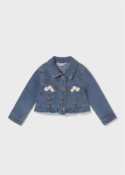 Mayoral Kız Bebek Fırfırlı Denim Ceket 1-3 Yaş Mavi