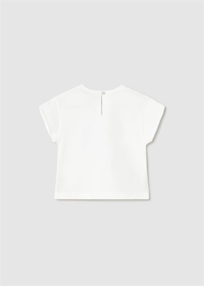 Mayoral Kız Bebek İnteraktif Tshirt 1-3 Yaş Beyaz