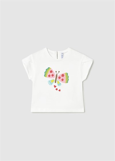Mayoral Kız Bebek İnteraktif Tshirt 1-3 Yaş Beyaz