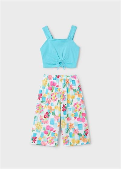 Mayoral Kız Çocuk Baskılı Pantolonlu Takım 4-8 Yaş Mint