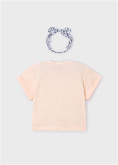 Mayoral Kız Çocuk Baskılı Saç tokalı Tshirt 4-8 Yaş Turuncu