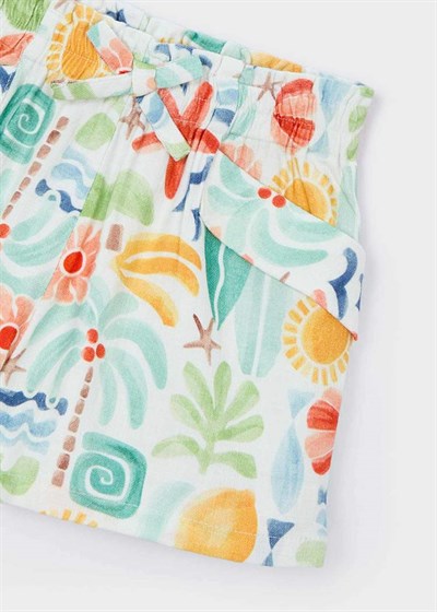 Mayoral Kız Çocuk Baskılı Şort 4-10 Yaş Yeşil