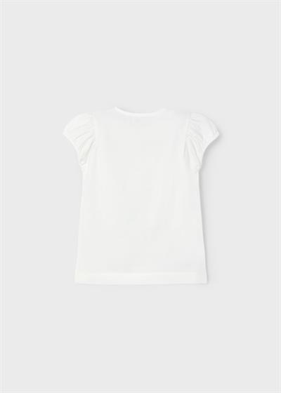 Mayoral Kız Çocuk Baskılı Tshirt 4-8 Yaş Krem