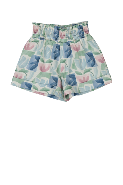 Mayoral Kız Çocuk Çicek Baskılı Şort 4-8 Yaş Yeşil