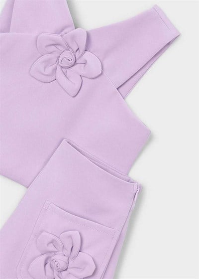 Mayoral Kız Çocuk Çiçek Desenli Şortlu Takım 4-8 Yaş Mor