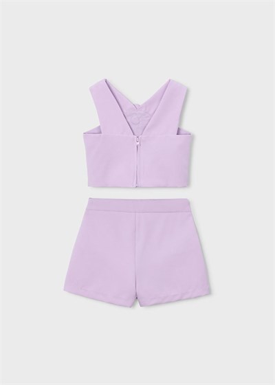 Mayoral Kız Çocuk Çiçek Desenli Şortlu Takım 4-8 Yaş Mor