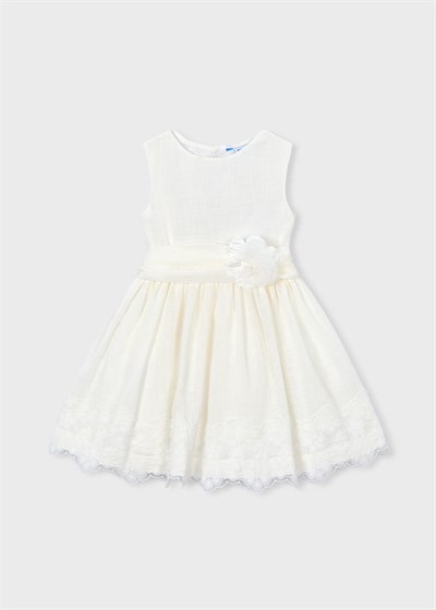 Mayoral Kız Çocuk Dandelli Elbise 6-10 Yaş Krem