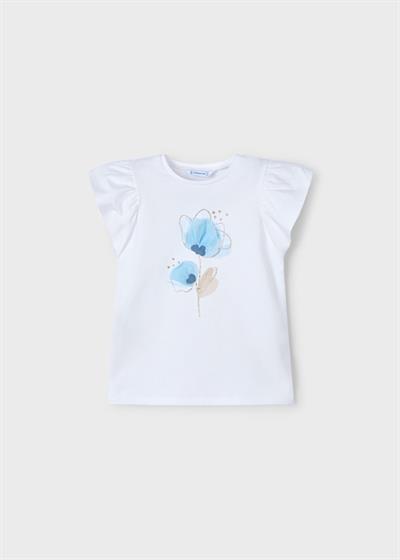 Mayoral Kız Çocuk Kabartbalı Tshirt 4-8 Yaş Mavi