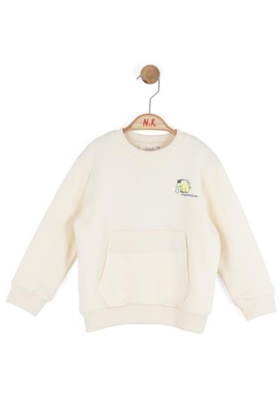 Nk Erkek Bebek Elephnat Sweatshirt 1-4 Yaş Krem