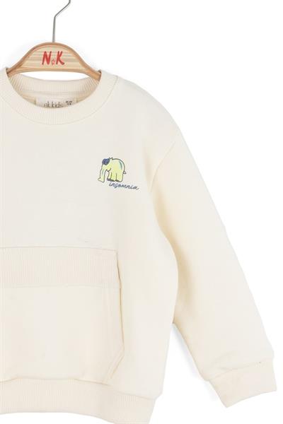 Nk Erkek Bebek Elephnat Sweatshirt 1-4 Yaş Krem