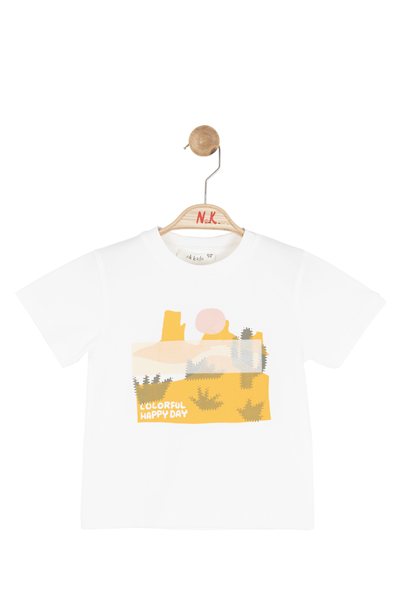 Nk Erkek Bebek Happy Tshirt 1-4 Yaş Ekru