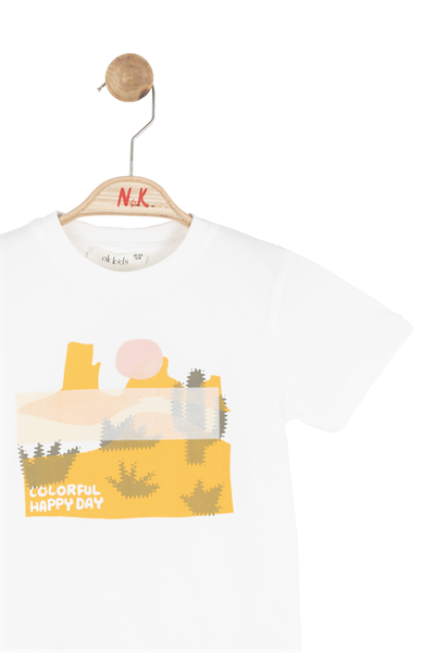 Nk Erkek Bebek Happy Tshirt 1-4 Yaş Ekru