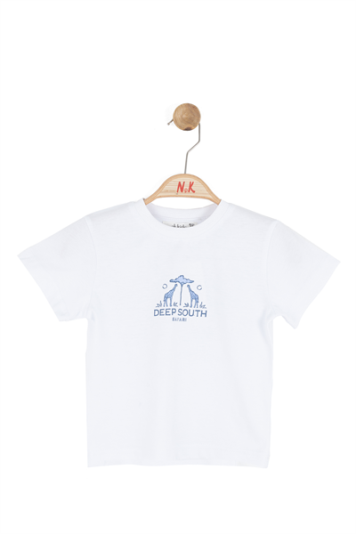 Nk Erkek Bebek South Tshirt 1-4 Yaş Beyaz-Mavi