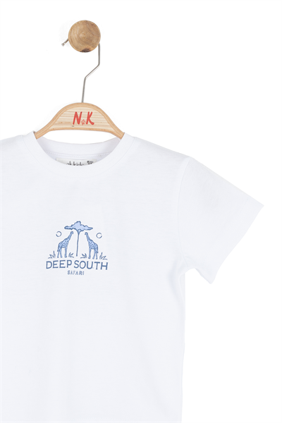 Nk Erkek Bebek South Tshirt 1-4 Yaş Beyaz-Mavi