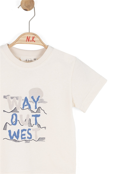Nk Erkek Bebek West Tshirt 1-4 Yaş Krem