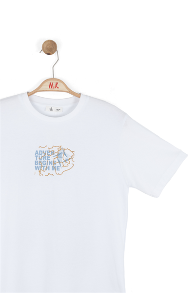 Nk Erkek Çocuk Adventure Tshirt 8-14 Yaş Ekru