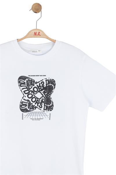 Nk Erkek Çocuk Back Down Tshirt 8-14 Yaş Beyaz-Siyah