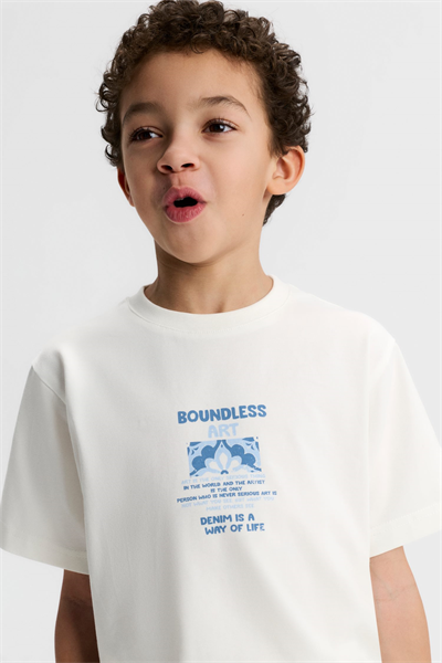 Nk Erkek Çocuk Boudless Tshirt 4-8 Yaş Ekru-Mavi
