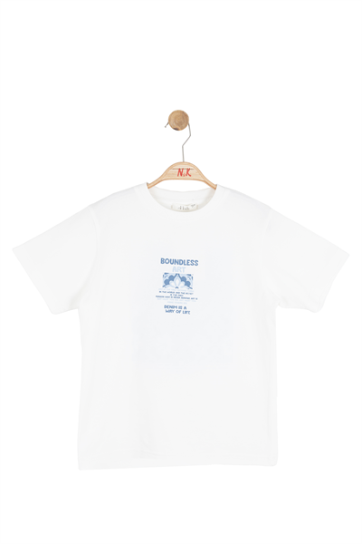 Nk Erkek Çocuk Boudless Tshirt 4-8 Yaş Ekru-Mavi