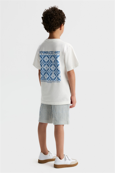 Nk Erkek Çocuk Boudless Tshirt 4-8 Yaş Ekru-Mavi