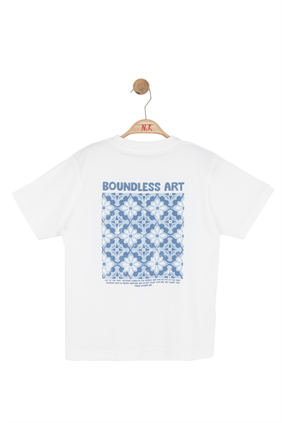 Nk Erkek Çocuk Boudless Tshirt 4-8 Yaş Ekru-Mavi