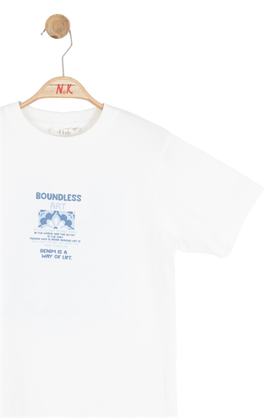 Nk Erkek Çocuk Boudless Tshirt 4-8 Yaş Ekru-Mavi