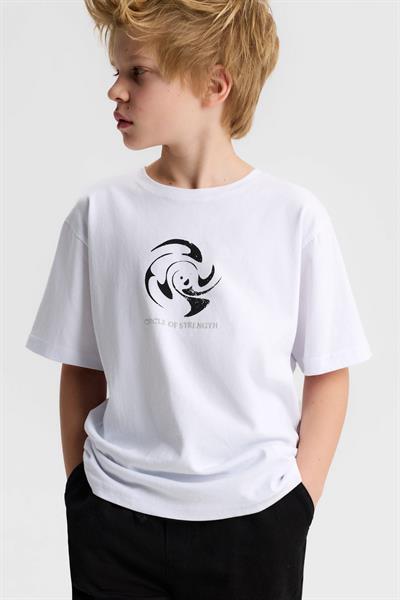 Nk Erkek Çocuk Circle Tshirt 8-14 Yaş Ekru-Siyah