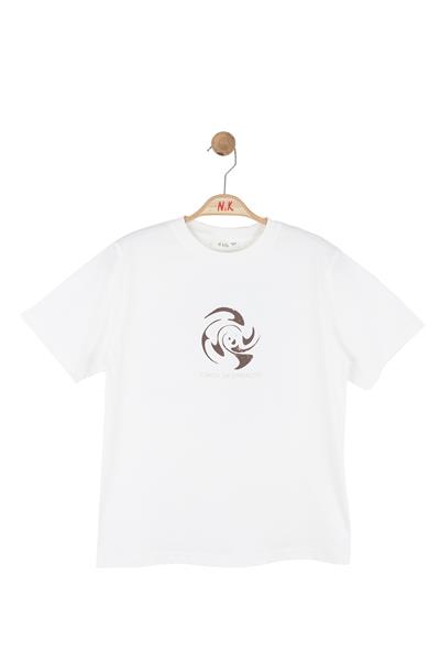 Nk Erkek Çocuk Circle Tshirt 8-14 Yaş Ekru-Kahve