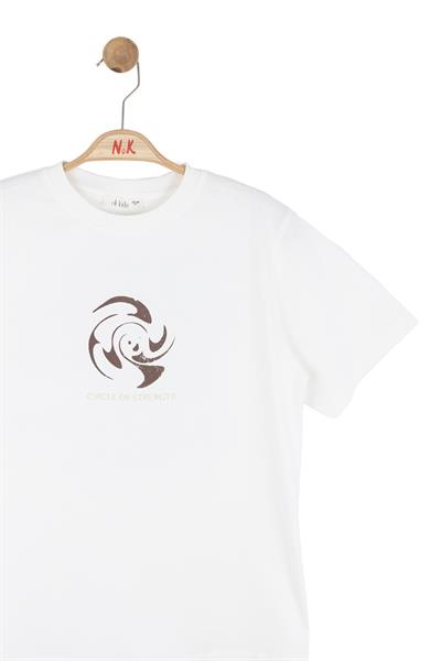 Nk Erkek Çocuk Circle Tshirt 8-14 Yaş Ekru-Kahve