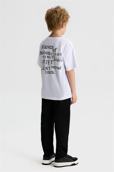 Nk Erkek Çocuk Circle Tshirt 8-14 Yaş Ekru-Siyah