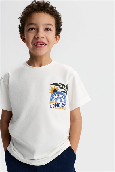 Nk Erkek Çocuk Come Up Sırt Baskılı Tshirt 8-14 Yaş Beyaz