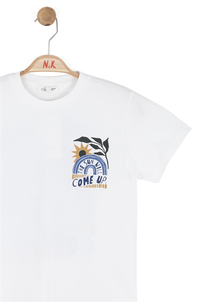 Nk Erkek Çocuk Come Up Sırt Baskılı Tshirt 8-14 Yaş Beyaz