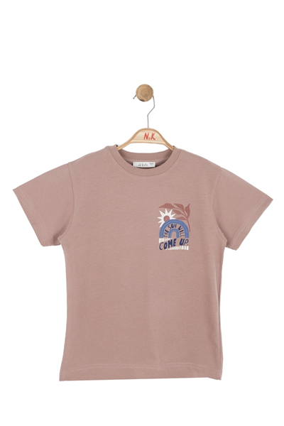 Nk Erkek Çocuk Come Up Sırt Baskılı Tshirt 8-14 Yaş Pudra